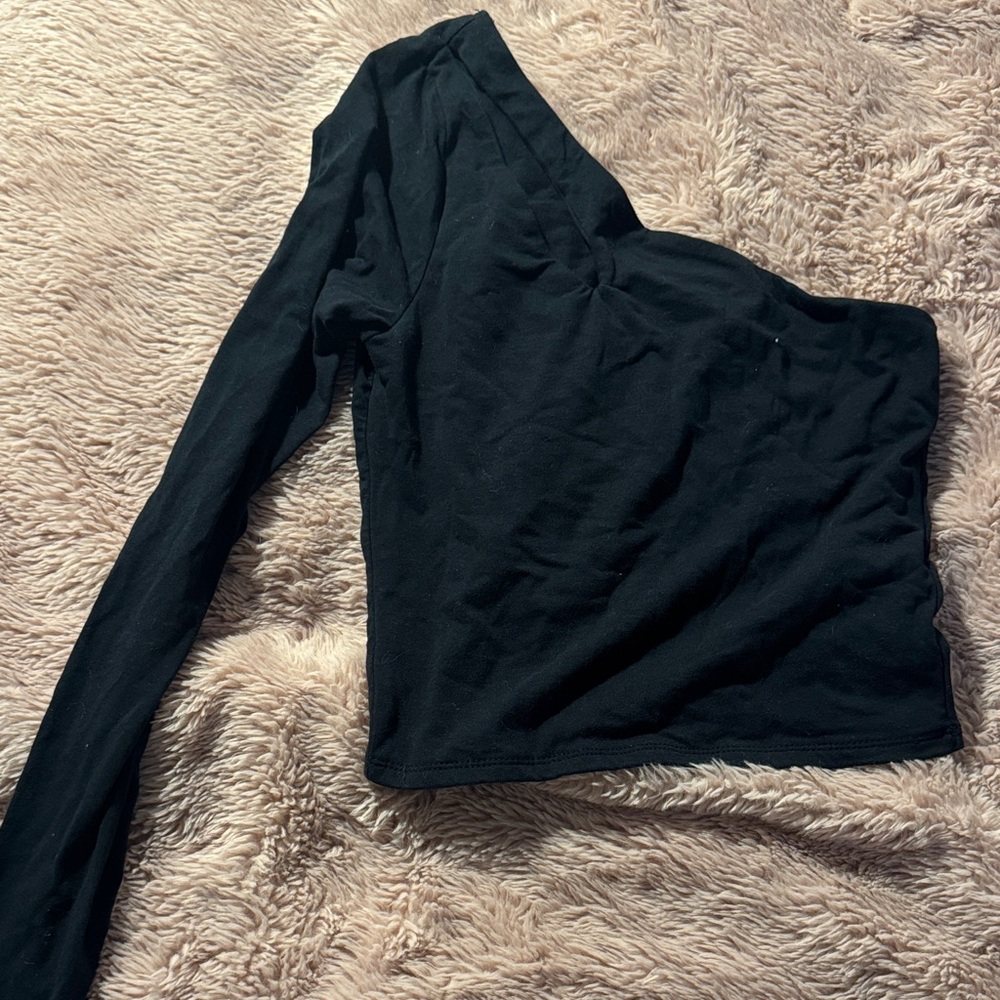 Abercrombie & Fitch Black One-Shoulder Top